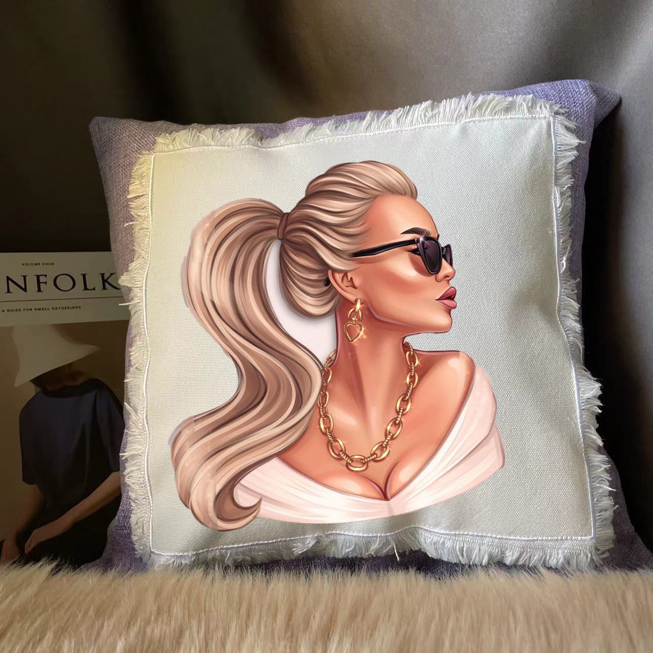 Sublimation Blank linen pillow cases with zipper Red Coat Design Studio
