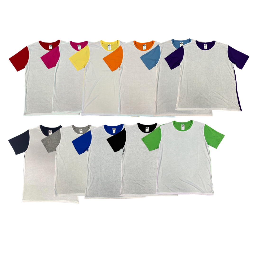 White Youth Crew Neck T-Shirt for Sublimation - XL