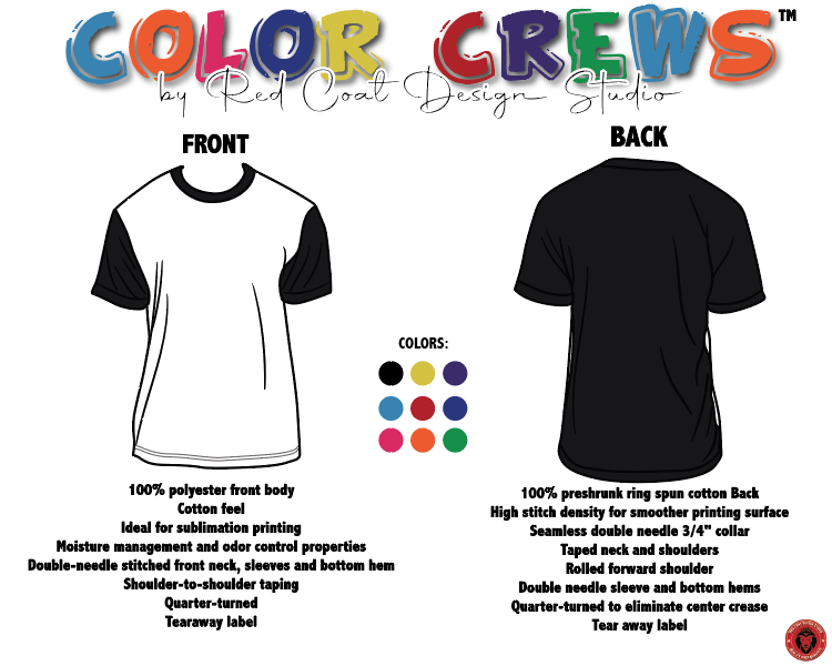 ￼Color Crews™ Premium Sublimation T-shirts - Toddler