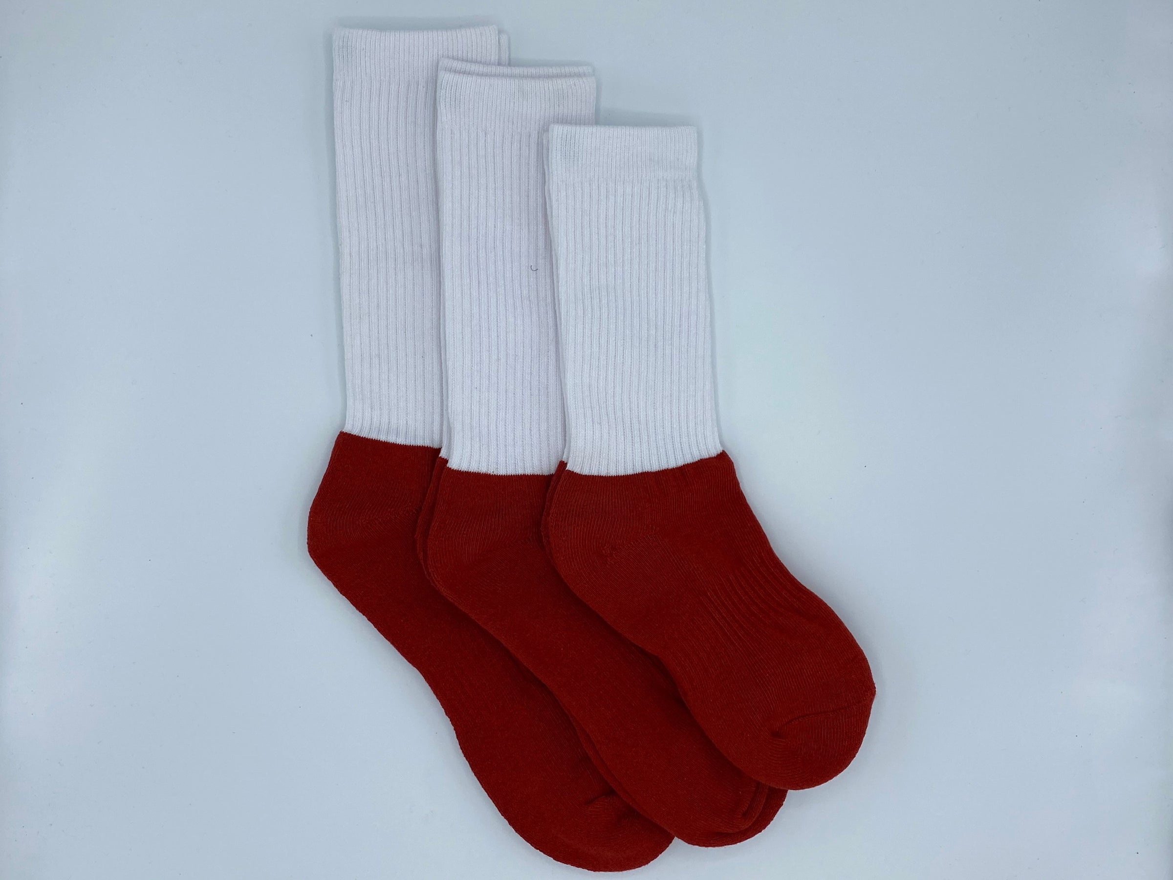 Red bottom top socks